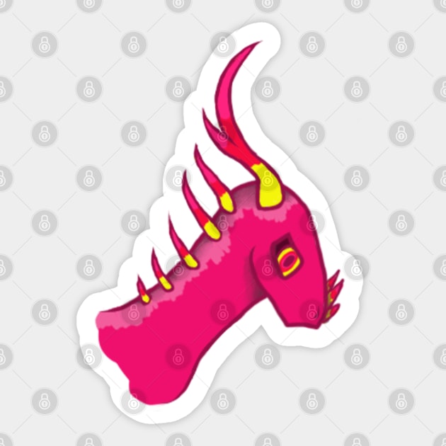 Fuschia Dragon :: Dragons and Dinosaurs Sticker by Platinumfrog